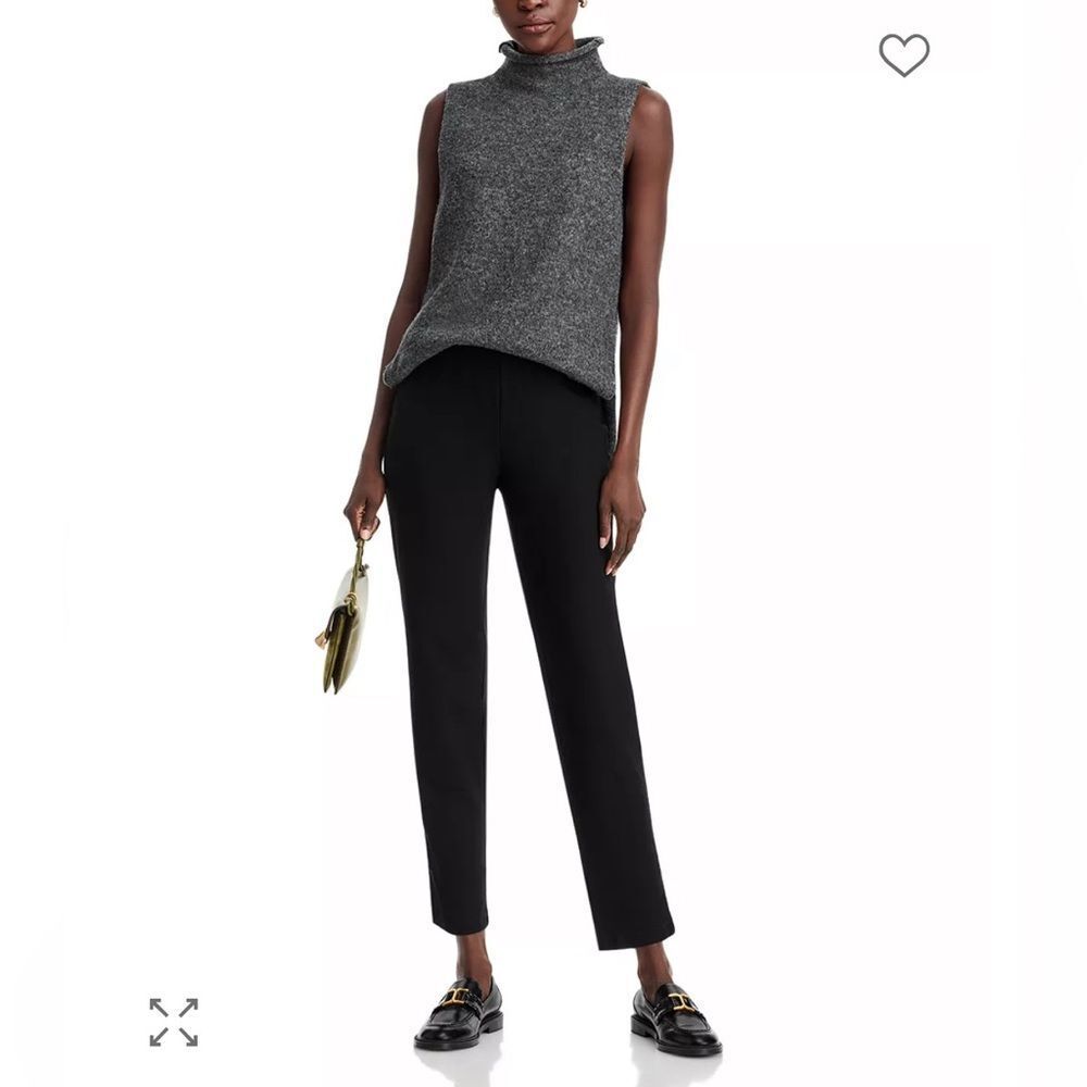 Eileen Fisher Slim Ankle Pant – Black Organic Cotton Stretch – Size 8